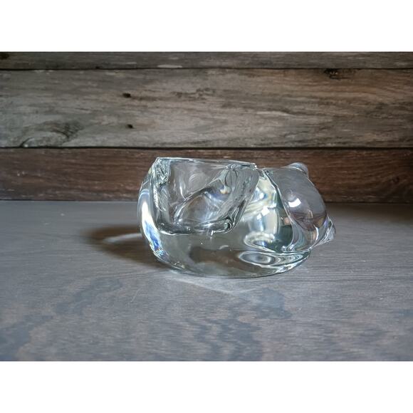 Vintage Indiana Glass Clear Candle Holder Trinket Dish - Picture 2 of 5